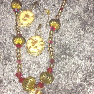 Bohemian necklace and earrings